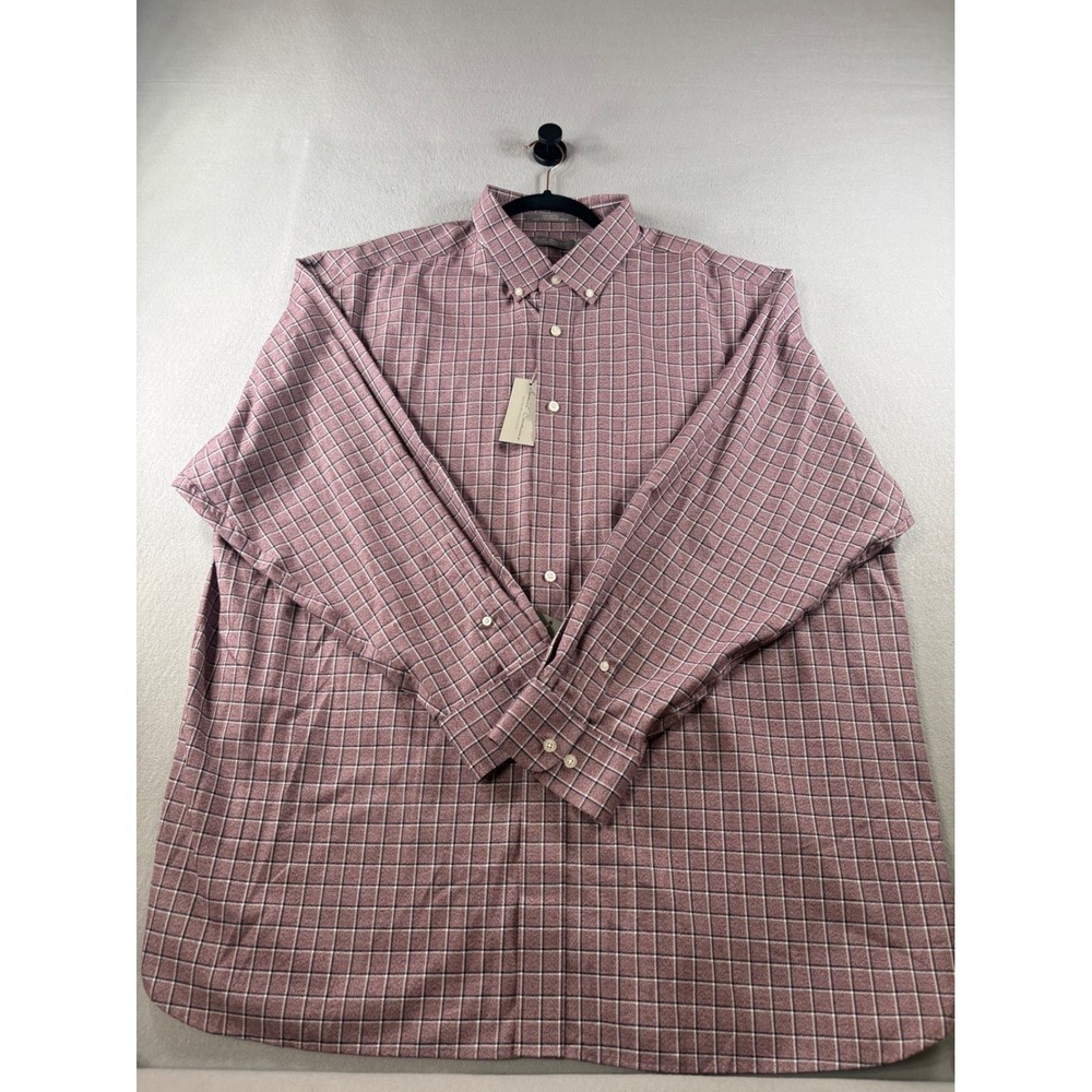 Daniel Cremieux Signature Mens XXL Burgundy Windowpane Cotton Shirt NWT - Picture 2 of 11